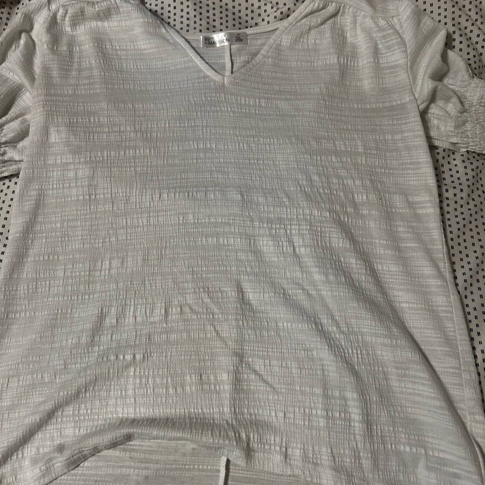 89th & Madison Gray Ribbed Short Sleeve T-Shirt